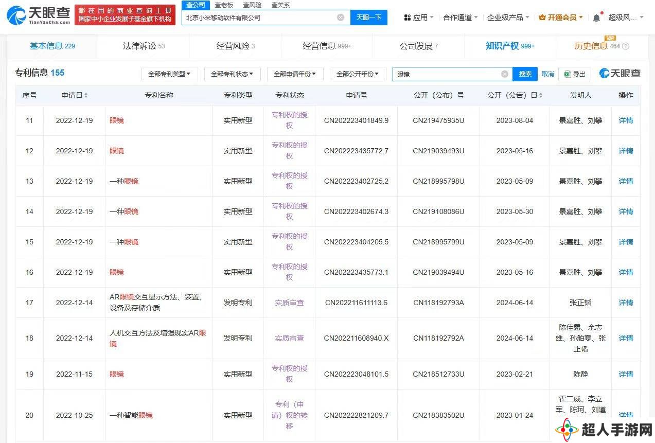 小米AR眼镜软件著作权获批，眼镜相关专利众多引关注