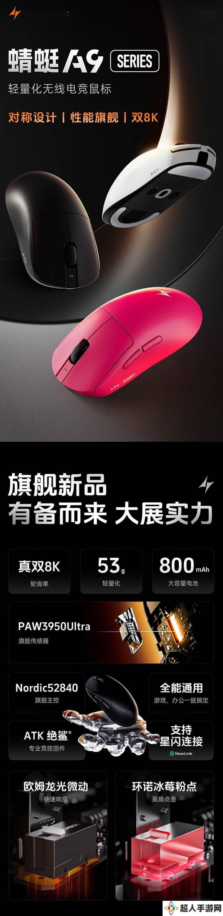 ATK蜻蜓A9系列鼠标上市，多款规格任选，价格69