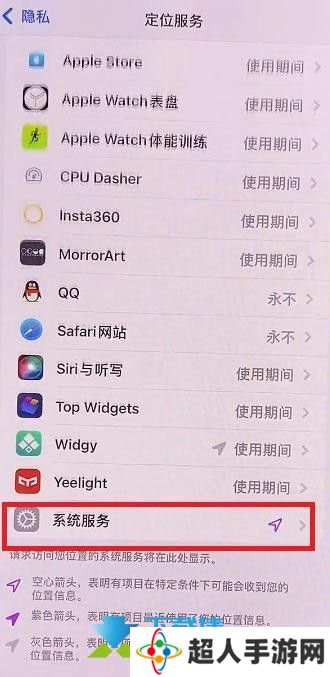 苹果iOS15系统左上角蓝色箭头怎么关闭